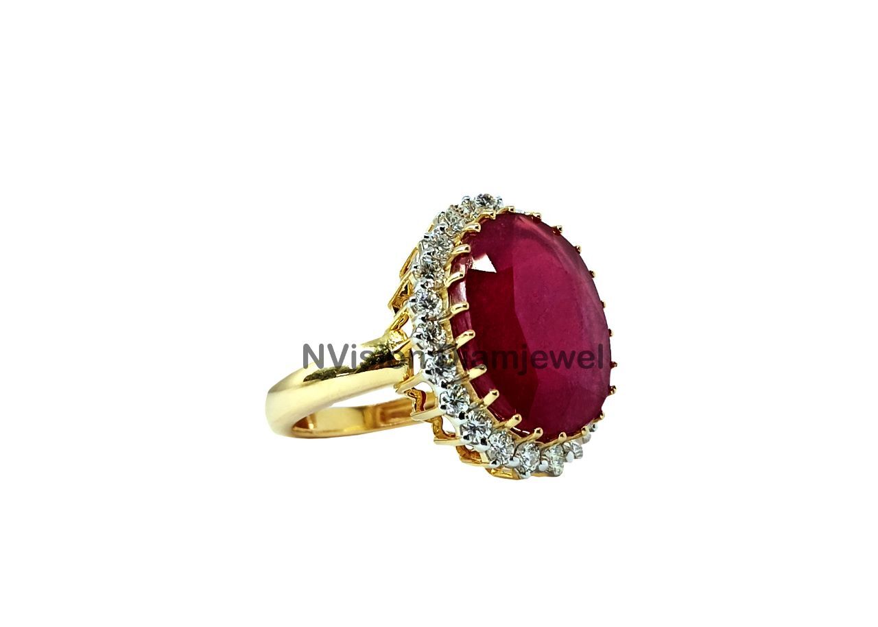 Burmese Ruby And Natural Diamond Ring.
