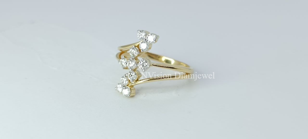 Natural Diamond Trio Ring. - Diamond Carat Weight: 0.50 Carat