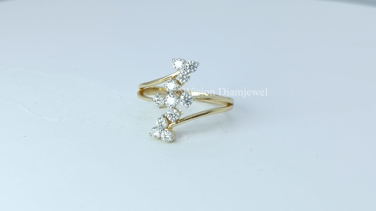 Natural Diamond Trio Ring. - Diamond Carat Weight: 0.50 Carat
