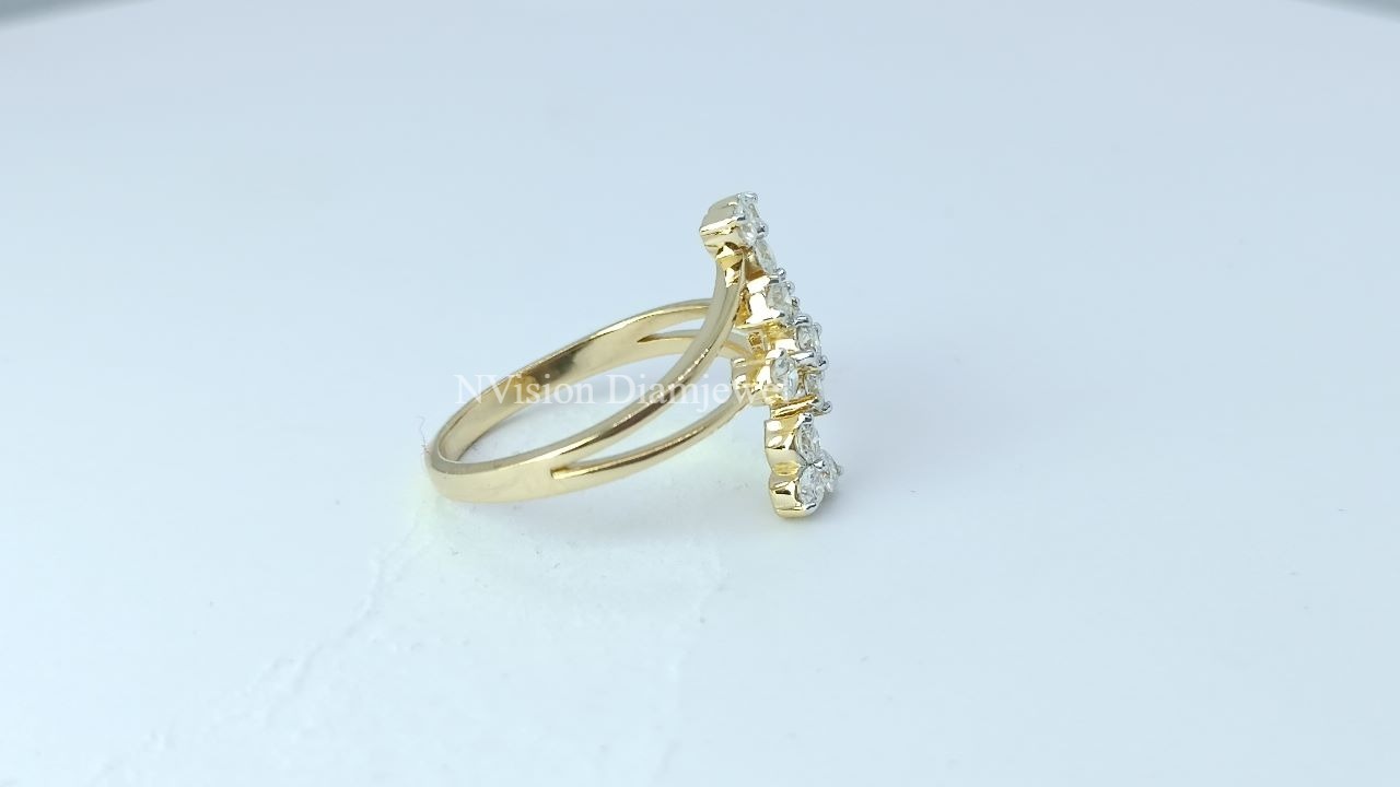 Natural Diamond Trio Ring. - Diamond Carat Weight: 0.50 Carat