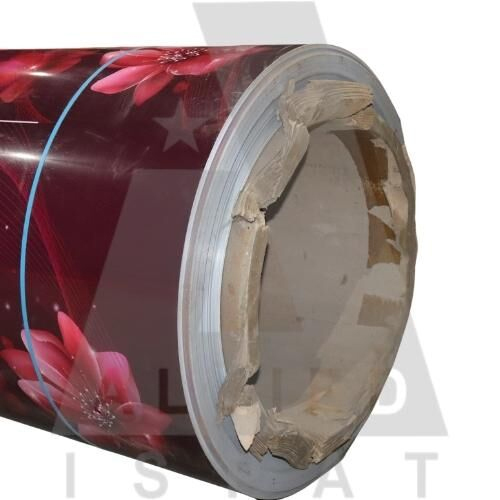 Printed Color Coated PPGI Coil - PPGI Material, Brown Finish, Hot-Rolled Technique | Printed Floral Design, Industrial Use, Warranty Included