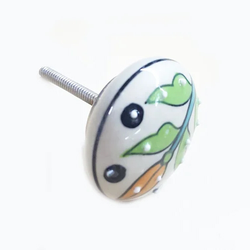 Designer Ceramic Cabinet Knob - High-Quality Ceramic, Various Sizes Available, Polished Finish, Manual Function, Multiple Color Options for Elegant Home & Office Decor