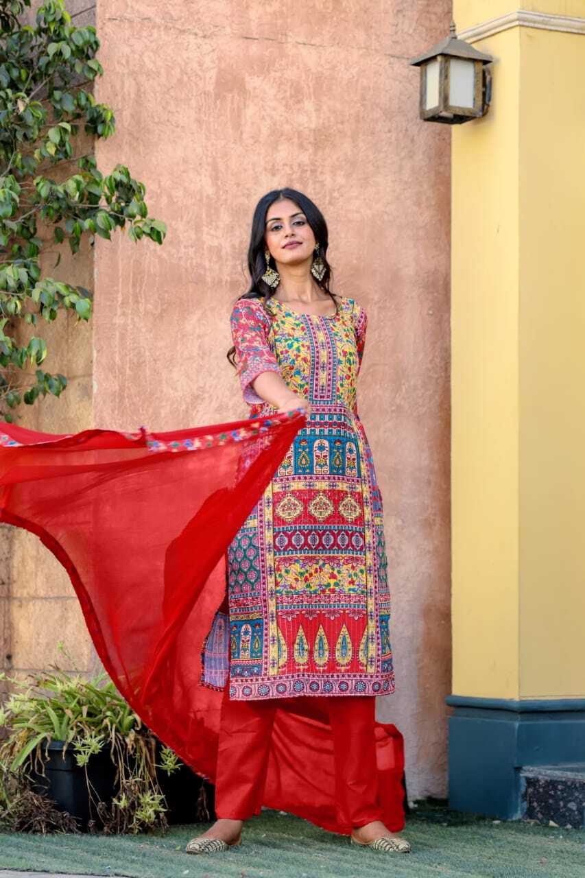 Jaipuri Kurta Set - Color: As Per Image
