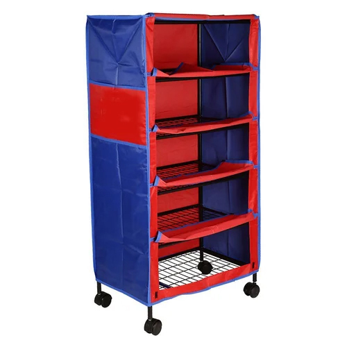 Multi Purpose Shoes Rack - Metal & Mild Steel Construction, Portable & Foldable Design, Elegant Powder-coated Finish, Sleek Black Color