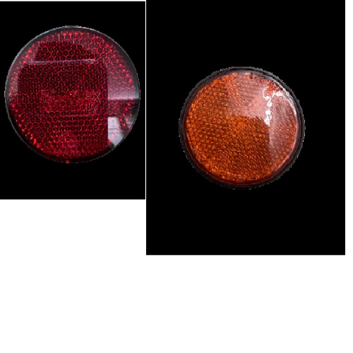 Round Reflex Retro Jbi-221 - Plastic, Amber Color | Retro Reflector, Rajulex Brand, Features Reflex Retro, Round Shape