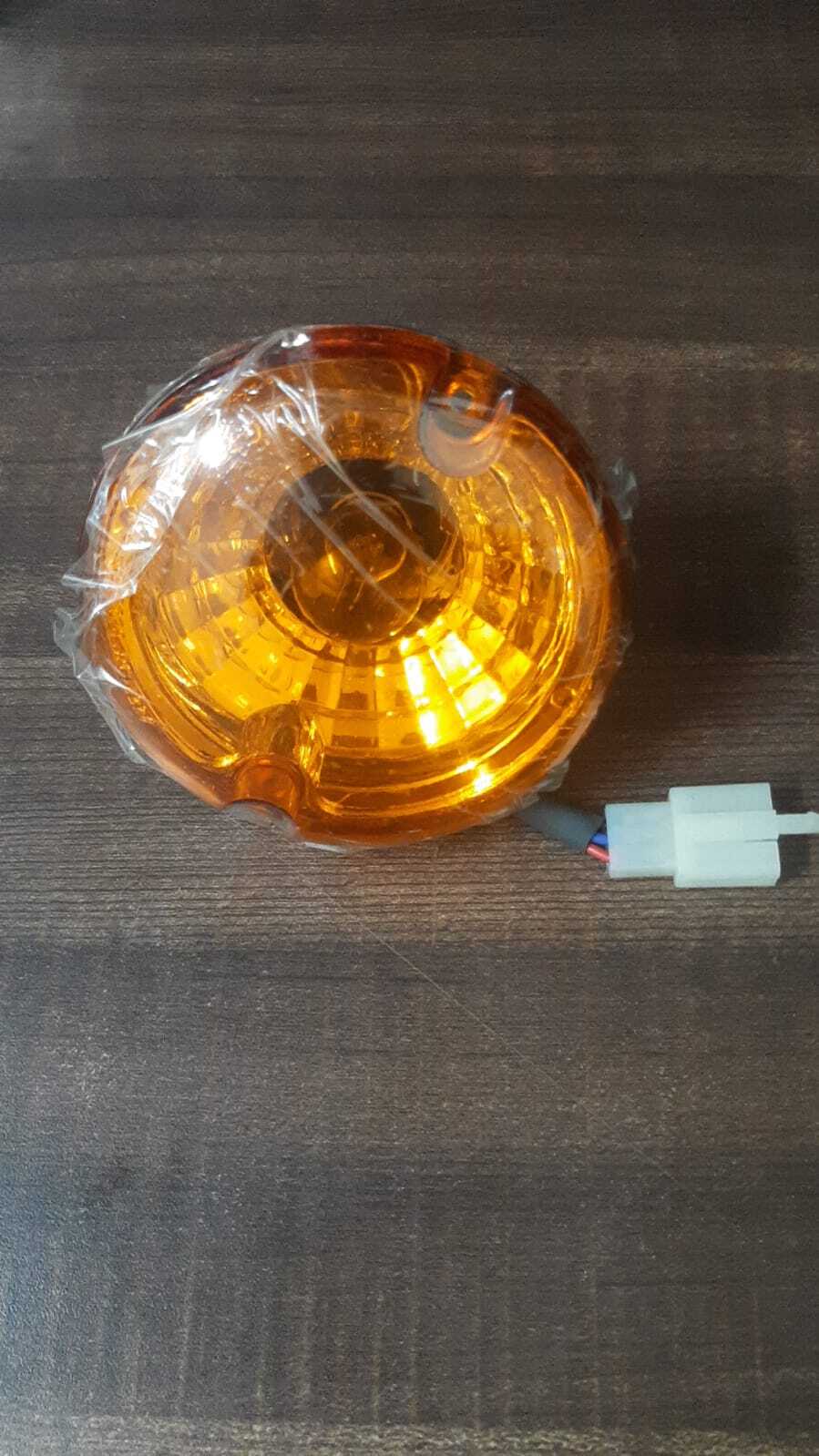 Front Indicator Light Jbi-107a - Plastic Material, Round Shape, Amber Color | 12v Dc Input, 5w Power, Designed For E-rickshaw & Electric Vehicles