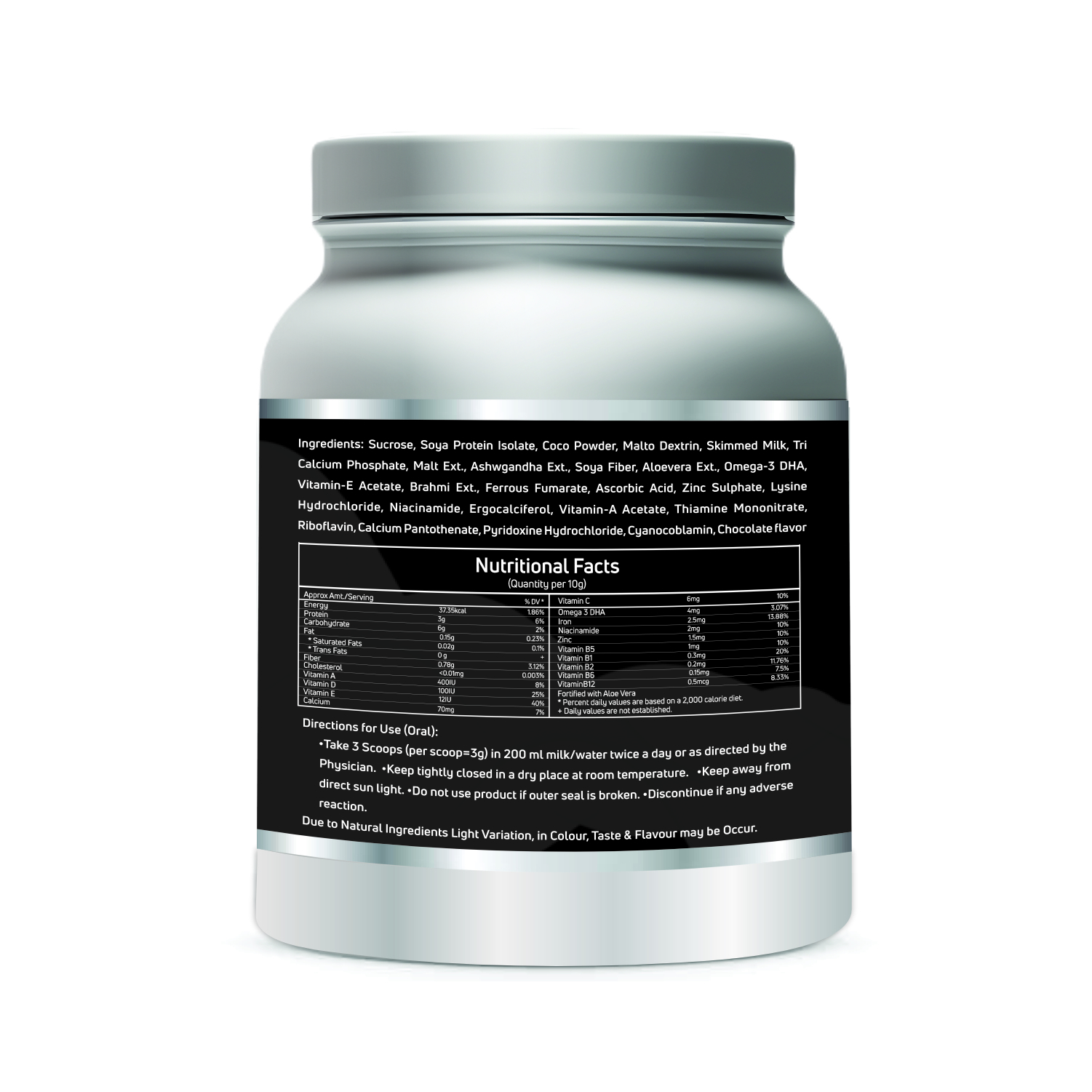 Weight Gain Powder - Premium Chocolate Flavor Blend | Enriched With Sucrose, Soya Protein Isolate, Ashwagandha, Omega-3 Dha, And Essential Vitamins