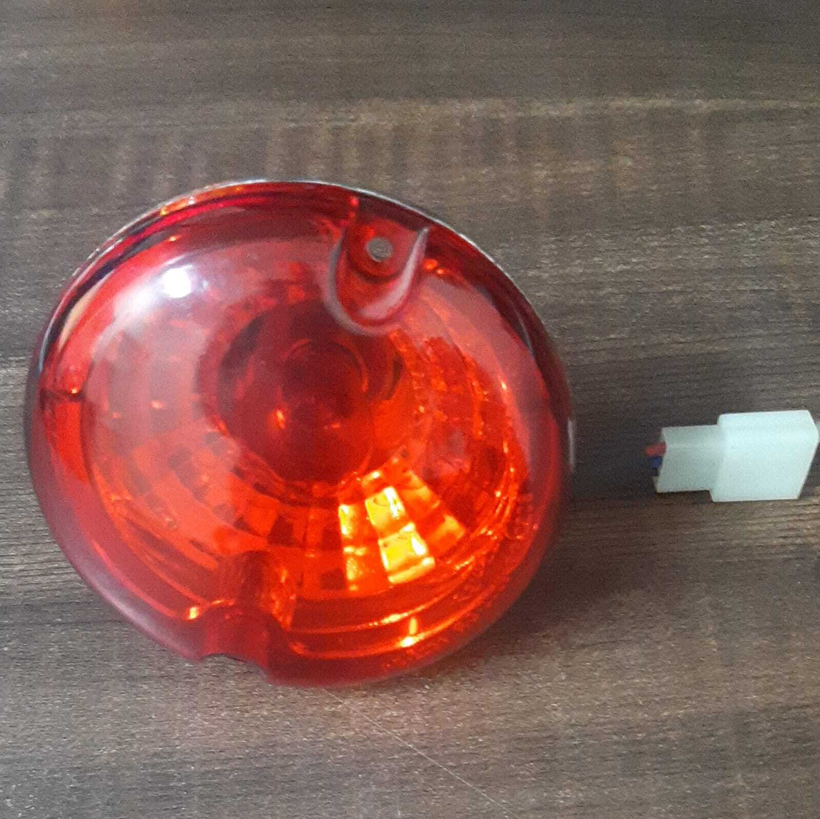 Round Tail Light - Plastic, 12v Dc, Red/yellow/white Color | 5w Bulb E-rikshaw Round Light