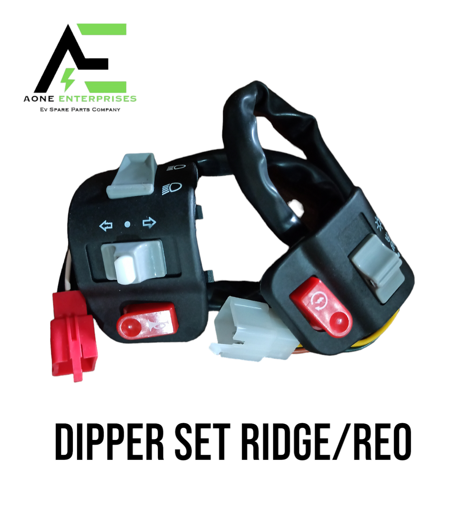 Dipper Set Ridge/reo - Durable Composite Material | Complete Lighting Assembly With Headlight And Turn Signals For Enhanced Ev Scooter Visibility