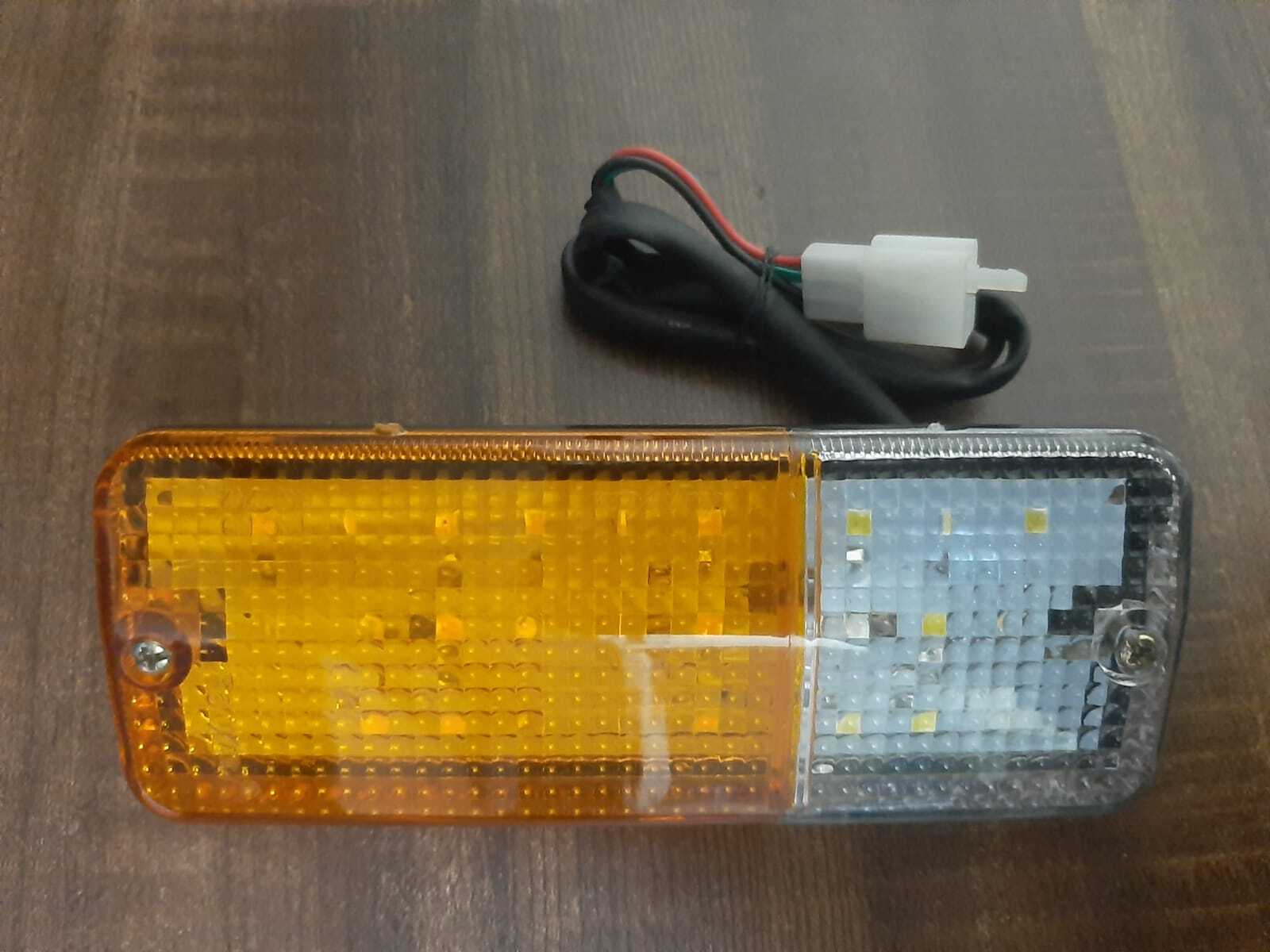 Led Front Indicator Jbi-101 - Plastic Material, 12v Dc Voltage, Amber & White Lights | E-rickshaw Indicator Light, Rated Power 4.8w & 0.5w