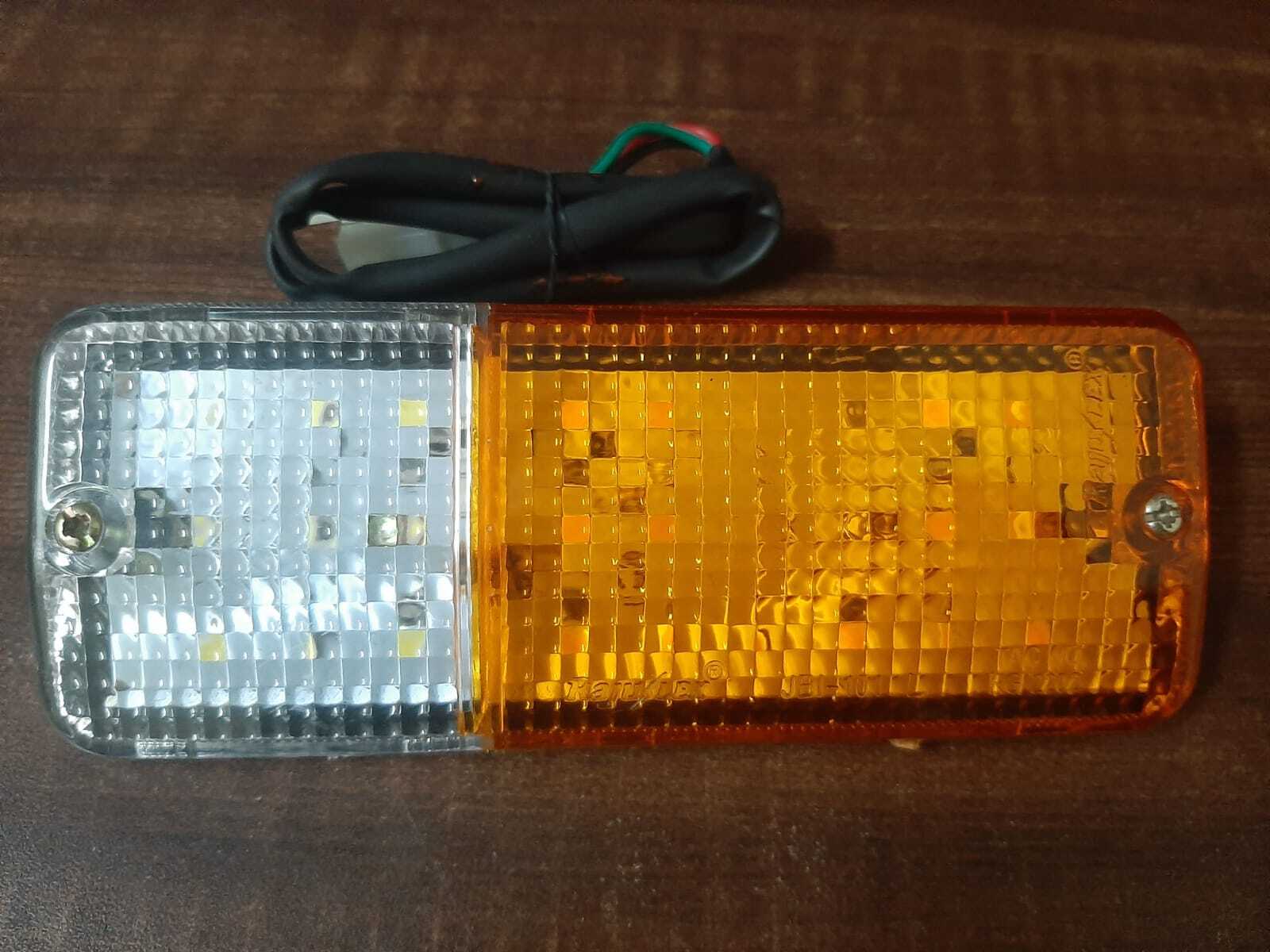 Led Front Indicator Jbi-101 - Plastic Material, 12v Dc Voltage, Amber & White Lights | E-rickshaw Indicator Light, Rated Power 4.8w & 0.5w