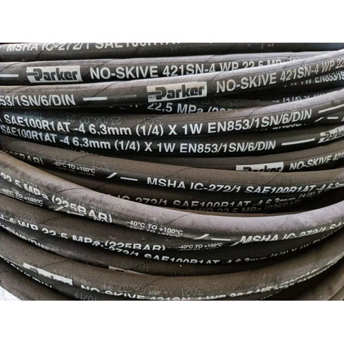 Hydraulic High Pressure Hose Pipe - Color: Black