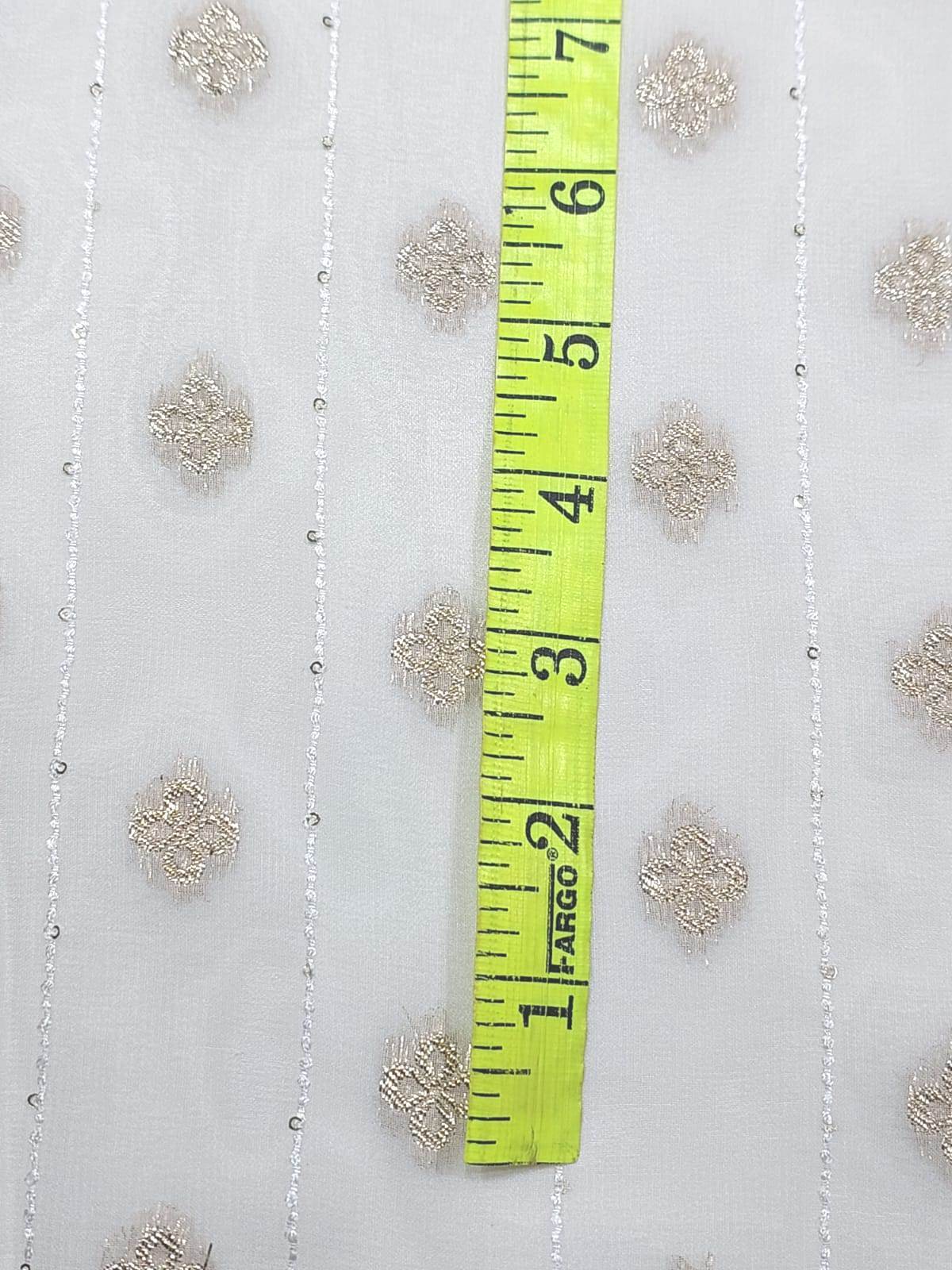 Jacquard Dress Material Fabric - 44 Inch Width, Blend Of Soft & Comfortable Fabrics, Available In Brown, Golden, Green, Red, Silver, Yellow, Multicolor Patterns