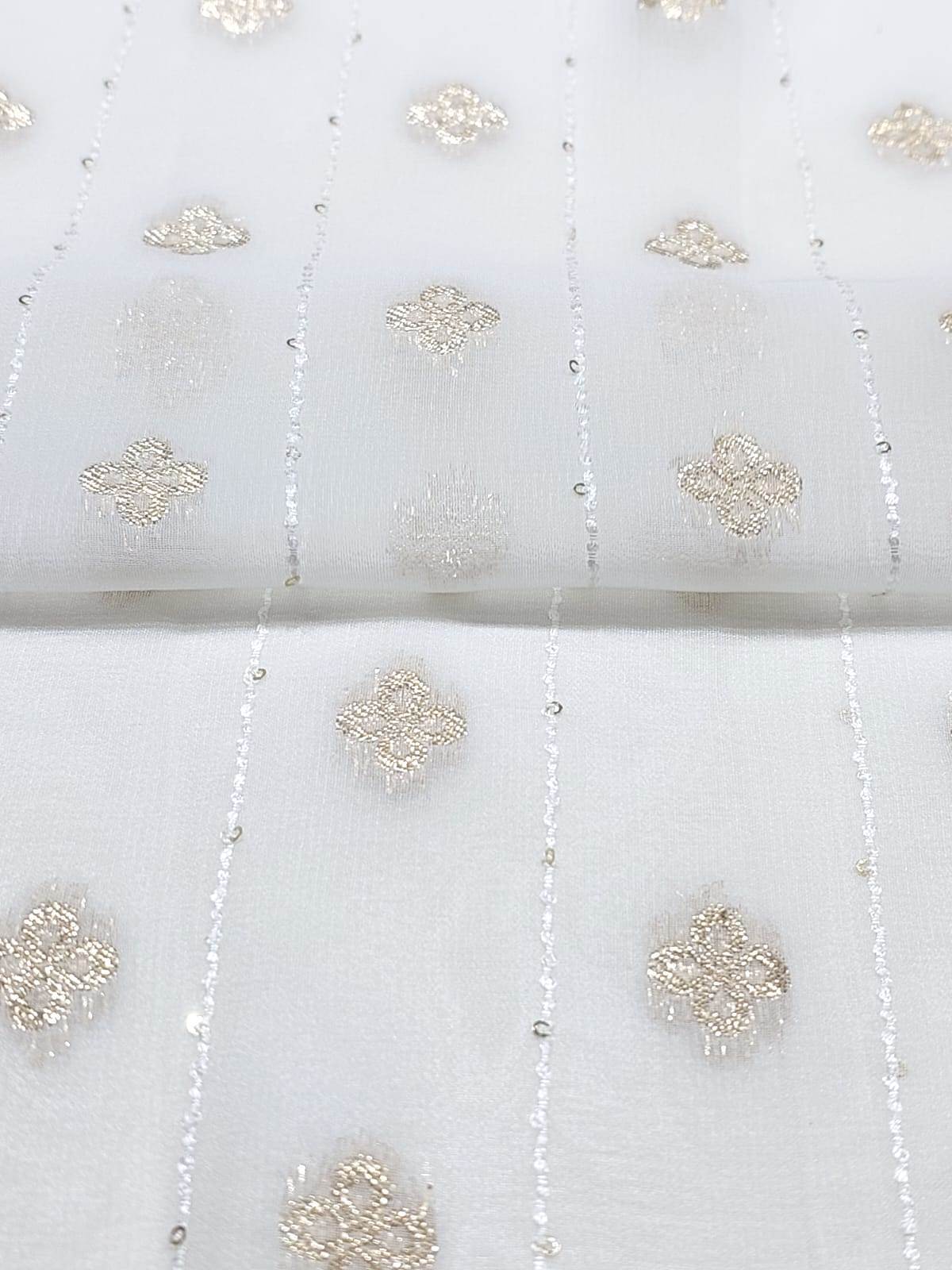 Jacquard Dress Material Fabric - 44 Inch Width, Blend Of Soft & Comfortable Fabrics, Available In Brown, Golden, Green, Red, Silver, Yellow, Multicolor Patterns