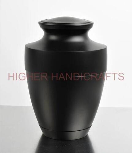 Brass Black Testi Adult Cremation Urn For Male & Female Ashes - Funeral Urns Supplies - Finishing: Enamel