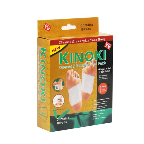 Kinoki Foot Patch White and Gold - 60 MM x 80 MM , Golden Color, Promotes Blood Circulation & Metabolism, Relieves Fatigue, Activates Cells
