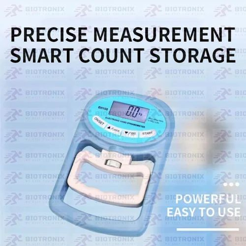 Biotronix Digital Hand Grip Dynamometer 120kg - Plastic, 0-120 Kg Pressure Range | Lcd Display, Battery Operated, Portable Grip Strength Analyzer