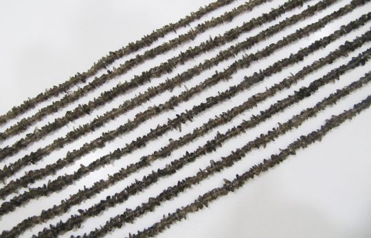 Natural Smoky Quartz Nugget Beads Strand - 34 Inches Long, 3-4mm Uncut Chips For Jewelry Making, Irregular Brown Color, Great Quality For Necklaces And Bracelets