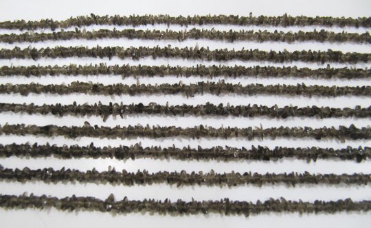 Natural Smoky Quartz Nugget Beads Strand - 34 Inches Long, 3-4mm Uncut Chips For Jewelry Making, Irregular Brown Color, Great Quality For Necklaces And Bracelets