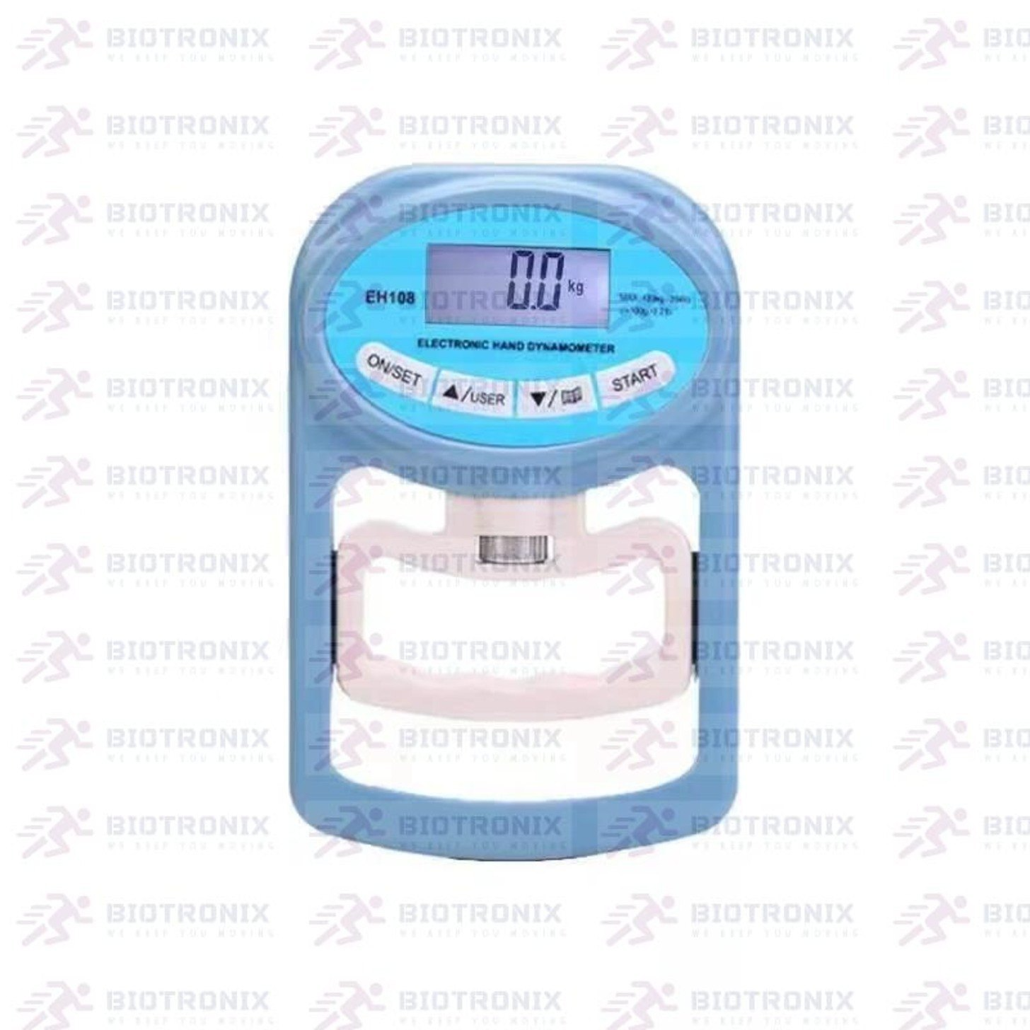 Digital Hand Grip Dynamometer - Plastic, 120 Kg / 264 Lbs Capacity | Lcd Display, Usb Charging, Auto Capture Of Grip Strength, 19 User Memory