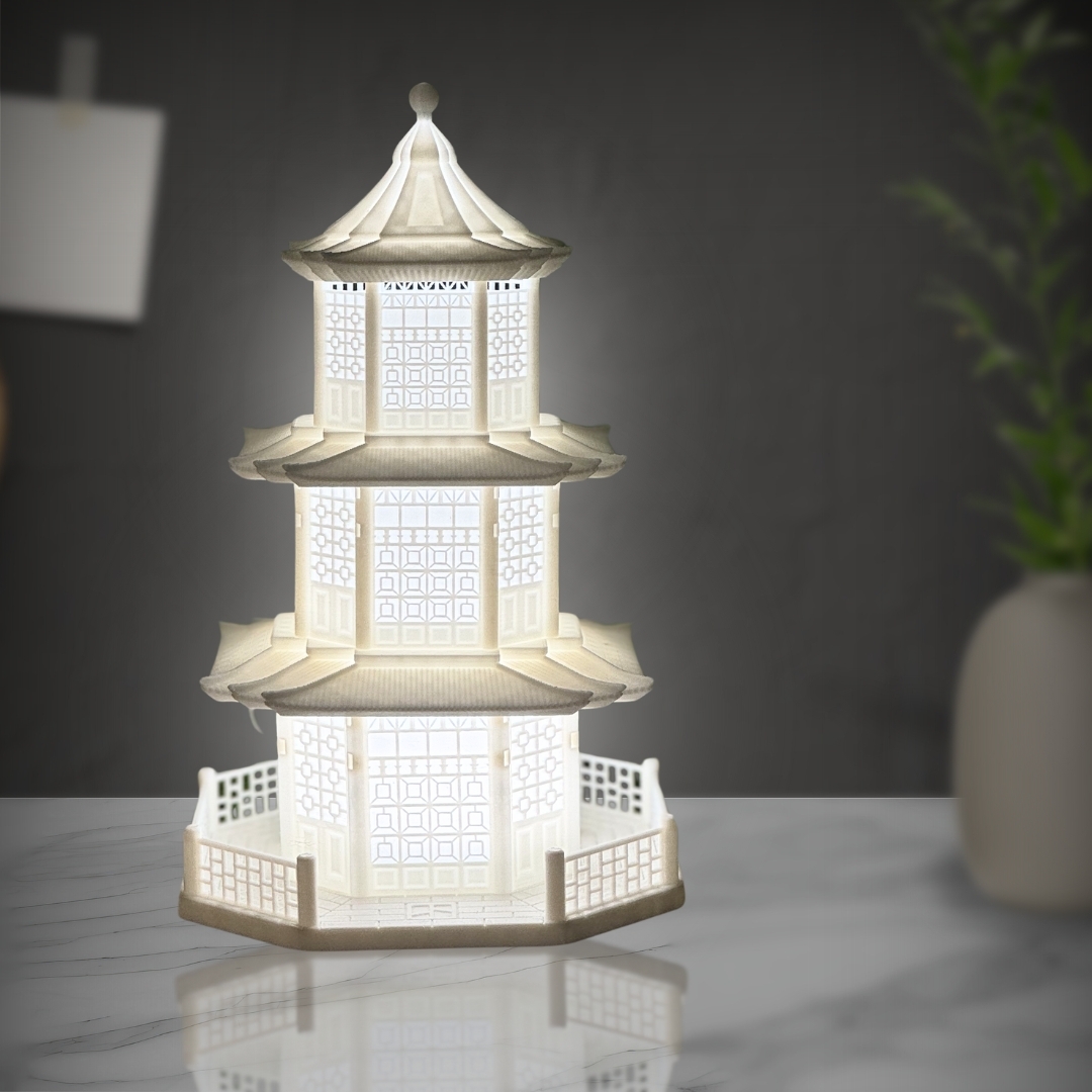 Chinese Temple Led Night Lamp With Usb Cord - Color: Warm White
