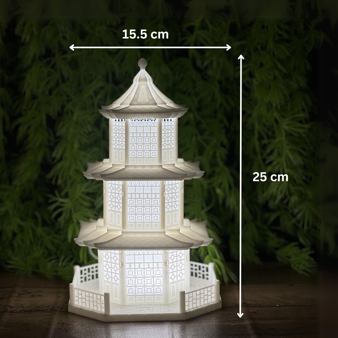 Chinese Temple Led Night Lamp With Usb Cord - Color: Warm White