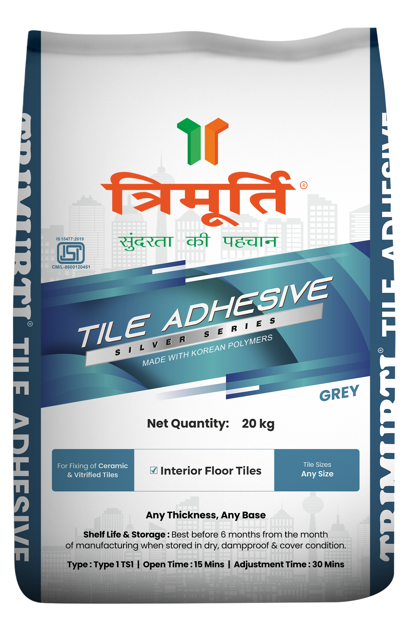 Trimurti 20 Kg Silver Series Tile Adhesive - Feature: Avoid The Risk Of Brick Falling