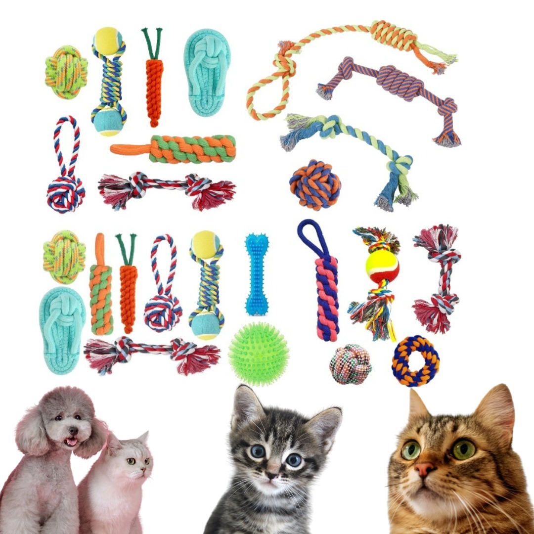 Toys For Cats - Plush, Feather, Cotton, Nylon | Medium Size, Multi-colored, Includes Interactive Toys, Teasers, Balls, Plush Toys