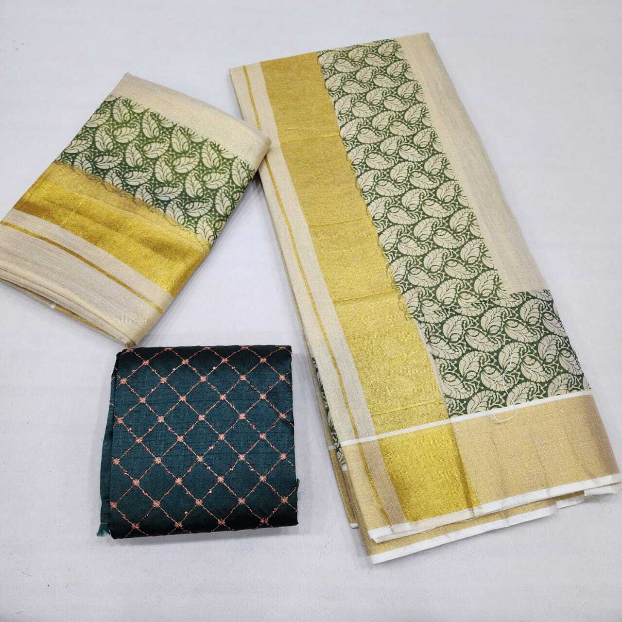 Kerela Set Mundu - Color: Multi Colours