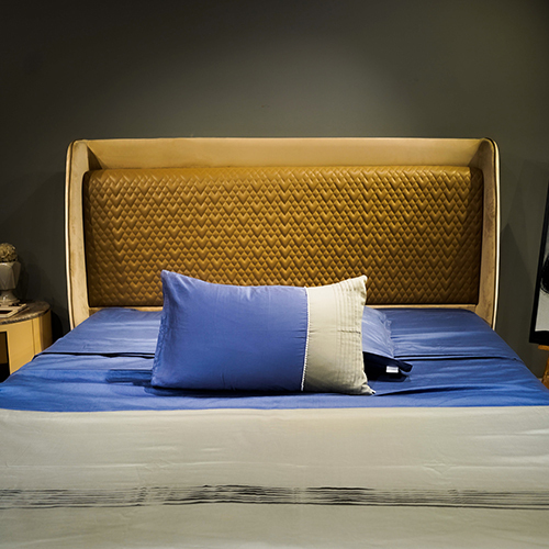 Colorplay Stripe Bedsheet - 100% Cotton, Full Size, Blue And Sage Green, Woven For Softness, Washable For Easy Maintenance