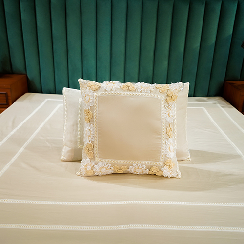 Beige Trimmed Bliss Bedsheet - Color: Different Available