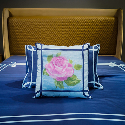Blue Tranquil Curve Bedsheet - Color: Different Available