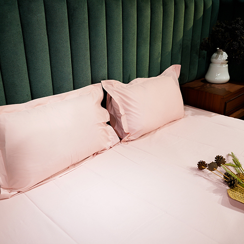 Solid Baby Pink Bedsheet - 100% Cotton, Full Size | Washable, Non-woven Technics, Plain Dyed Elegance