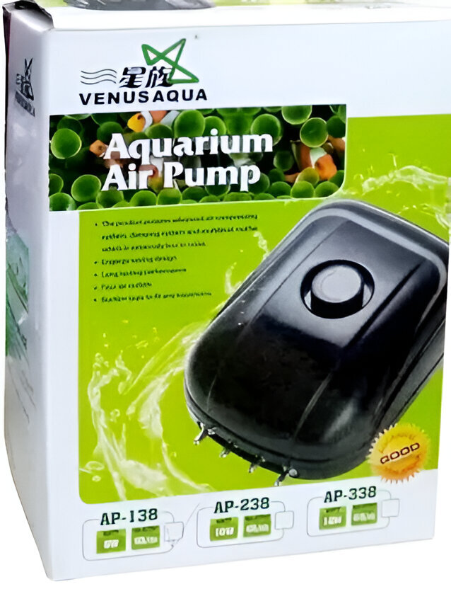 Venus Aqua Ap-238, Aquarium Air Pump, 10 Watt, Output 4 X 4 L/min