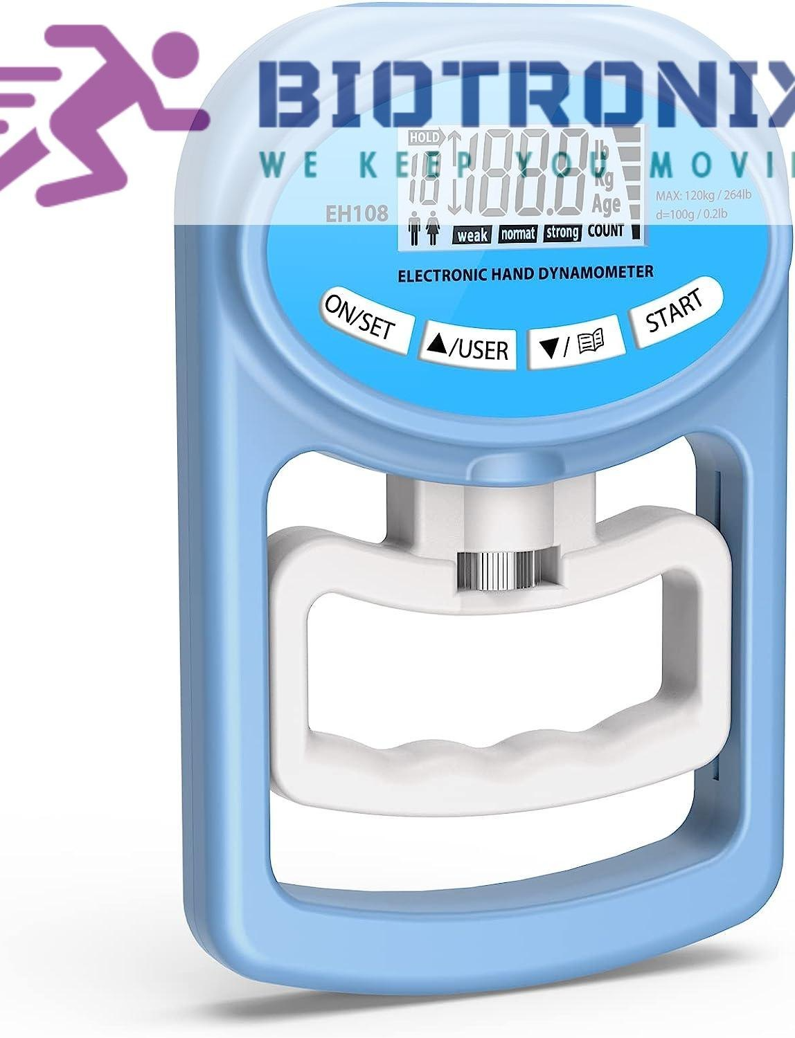 Digital Hand Grip Strength Dynamometer Eh-108 Model - Plastic, 0-120 Kg Pressure Range, Lcd Display | Battery & Usb Operated, Portable, Digital Technology