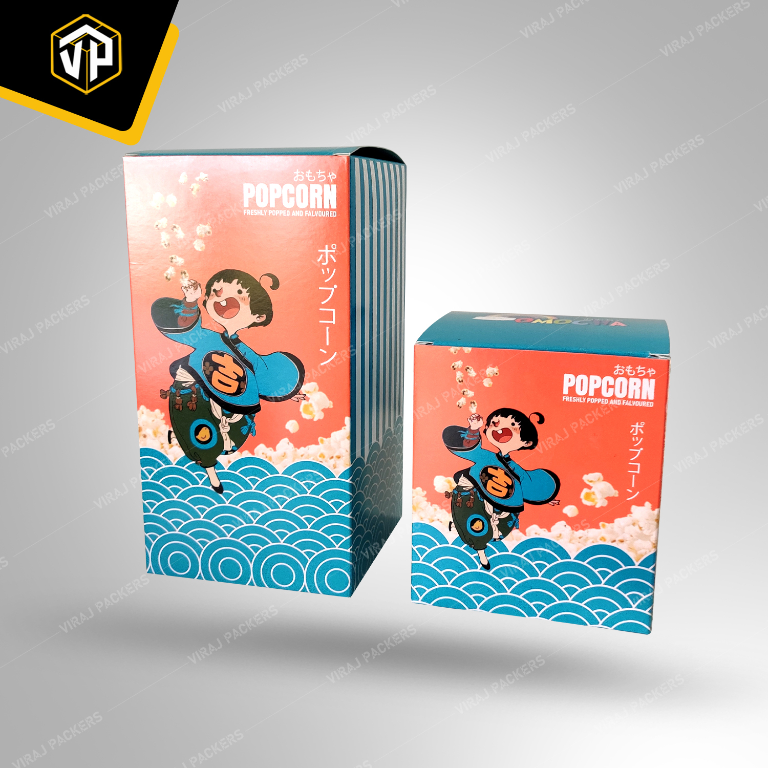 Popcorn Packaging Box - Food-grade Paper With Custom Size Glossy Lamination Finish - Secure Closure Ventilation Holes Customizable Printing Options