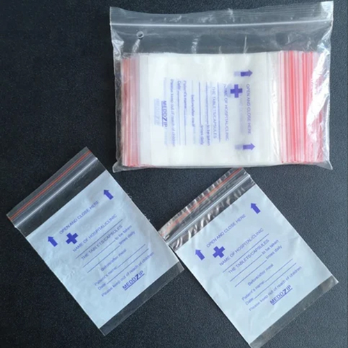 Medicin Zip Lock Bag - Transparent, 10x12 Inches | Zipper Top Handles for Convenient Storage