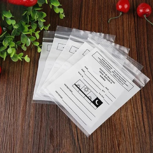 Medicine Ziplock Bag - LDPE Material, Various Sizes, Bright Yellow Color | Zipper Top Handles, Offset Printed Surface Handling