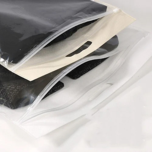 Slider Zipper Storage Bag - Plain Transparent Material, 5 x 10 Inches , Smooth Surface Handling, Zipper Top Handles for Easy Access
