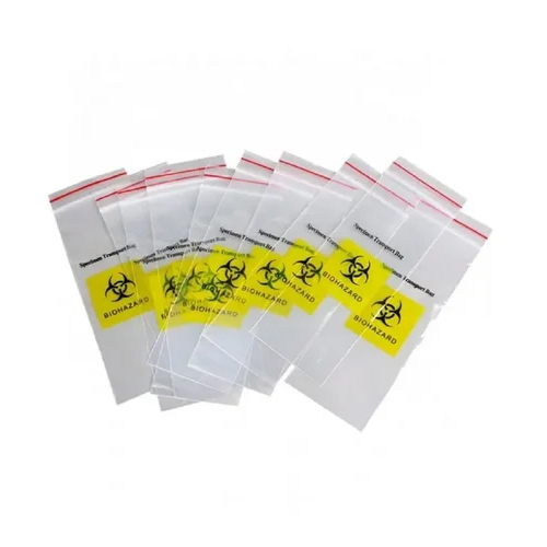 Specimen Retrieval Bag - LDPE Material, 9.5x13.5 Inches Size, Transparent Color | Zipper Top Handle, Flexo Printing Surface Handling