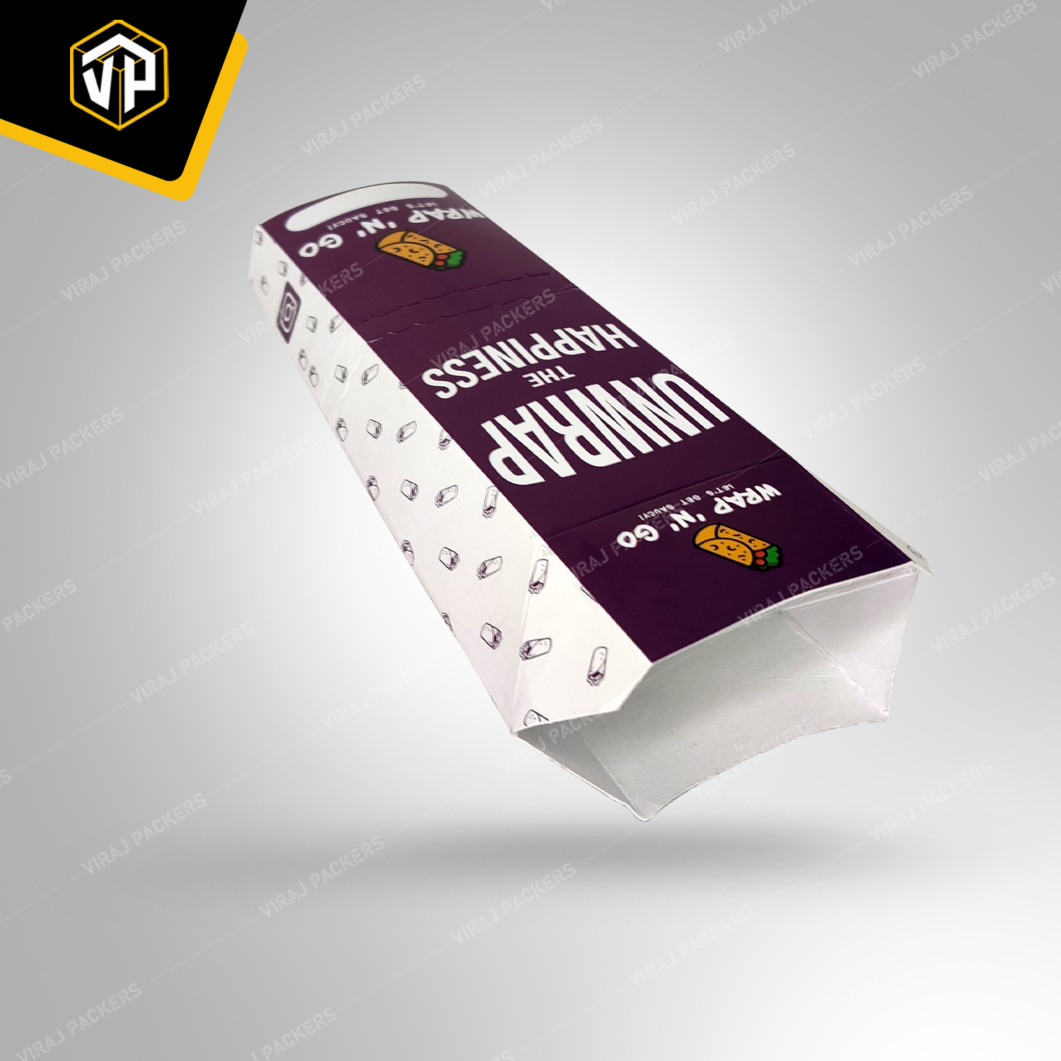 Wrap Roll Packaging Box - Eco-friendly Paper, Customized Size, Glossy Finish | Secure Closure, Convenient Cutting Edges, Hygienic Storage