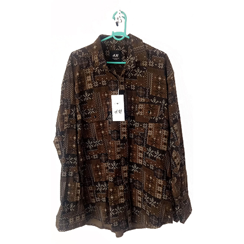 Printed Regular Fit Shirt - Collar Style: Z Button