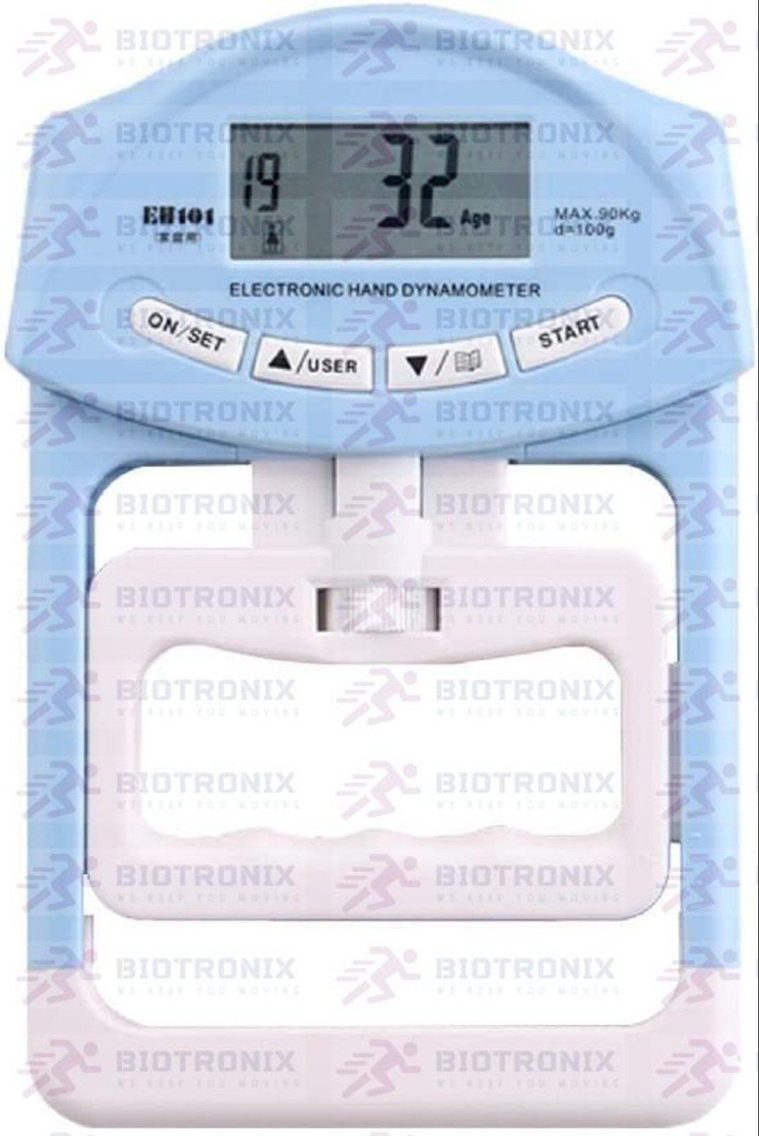 Electronic Hand Grip Dynamometer - Plastic, 120 Kg / 264 Lbs Capacity | Lcd Display, Usb Charging, Auto Capture, 19 User Profiles, Strength Rating