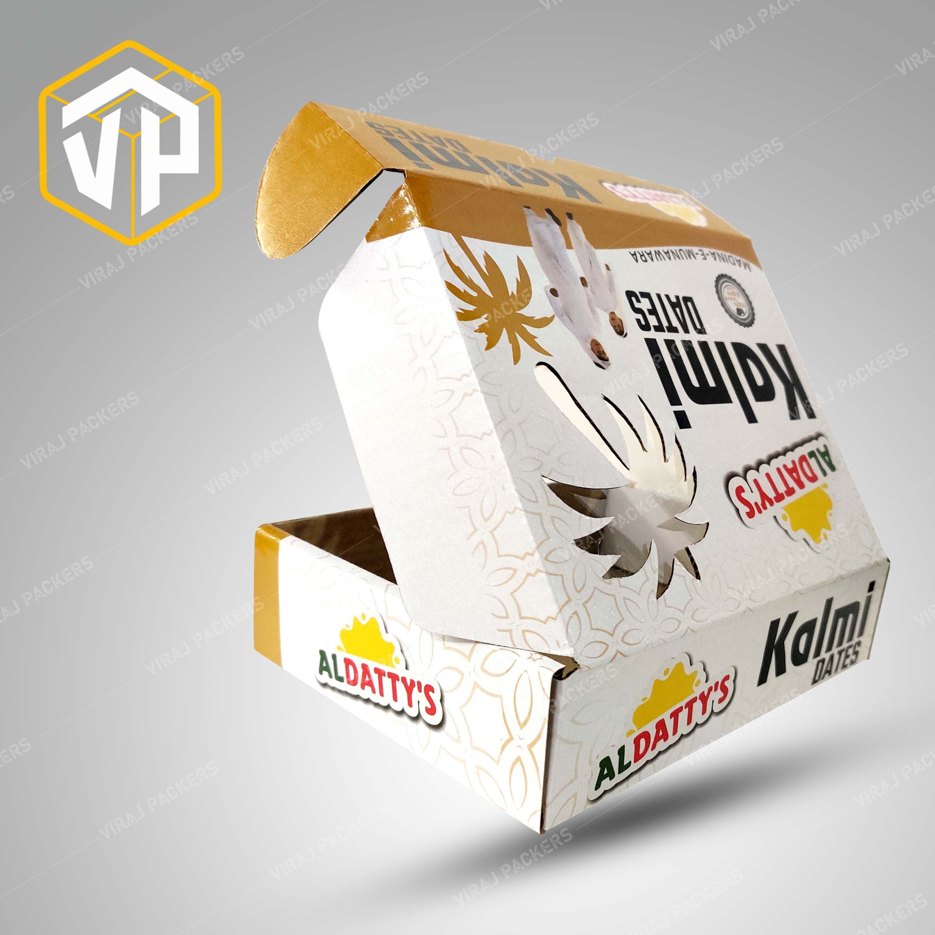 Premium Dates Packaging Box With Window Cut - Paper Material, Customized Size, Glossy Lamination Finish | Clear Plastic Window, Secure Closure, Customizable Printing Options