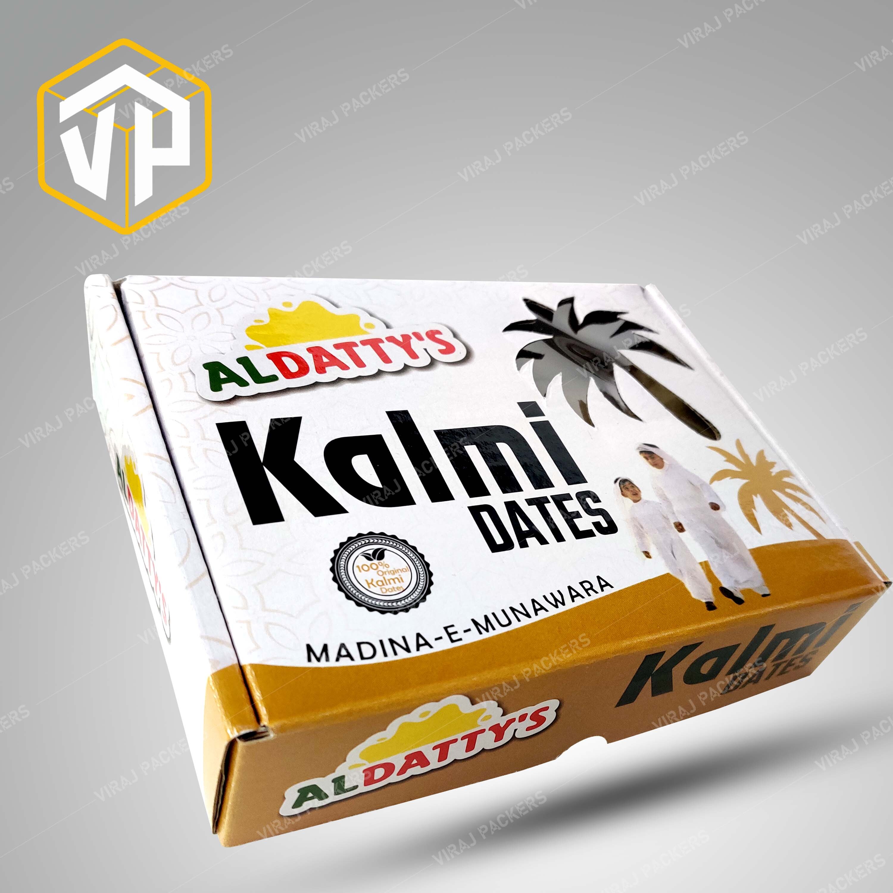 Premium Dates Packaging Box With Window Cut - Paper Material, Customized Size, Glossy Lamination Finish | Clear Plastic Window, Secure Closure, Customizable Printing Options