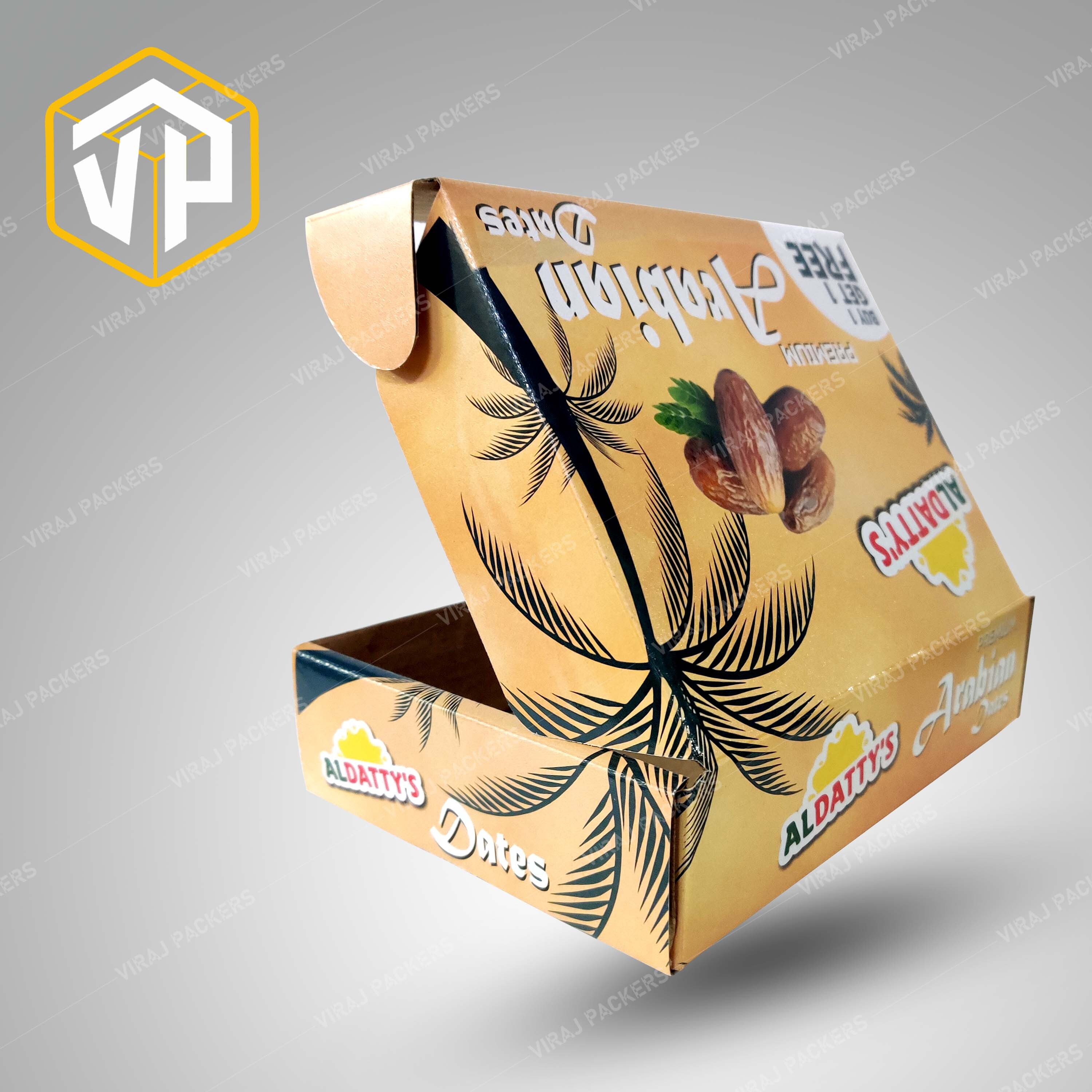 Dates Packaging Boxes Manufacturer - Paper Material, Customized Size , Glossy Lamination, Uv Offset Printing With Secure Closure And Customizable Branding