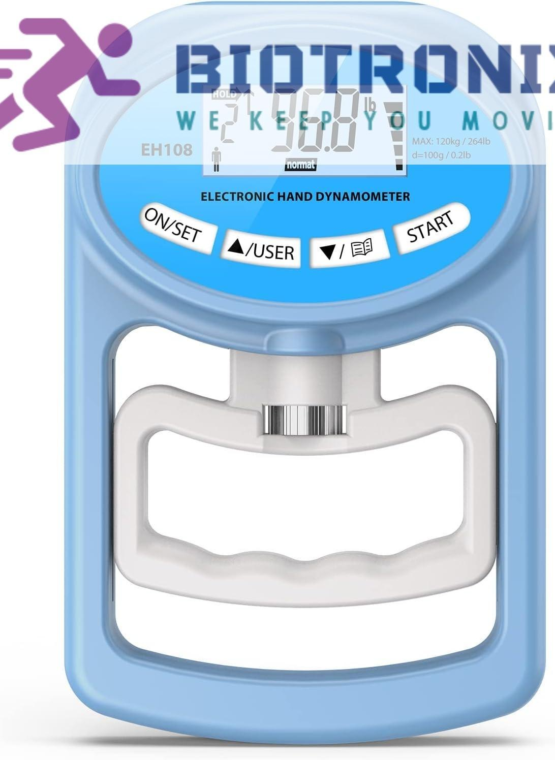 Digital Hand Grip Dynamometer - 120 Kg / 264 Lbs, Lcd Display With Auto Capture Functionality, High Precision Strain Gauge Sensor For Accurate Grip Strength Measurement, Usb Rechargeable Battery Powered, Suitable For Sports Training And Rehabilitation