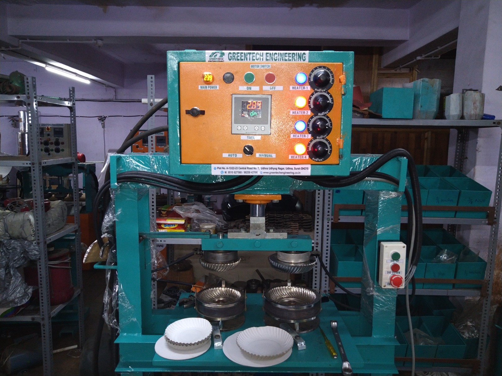Die Paper Plate Making Machine - Gt-p10 Model, 4-15 Die Size, 1900-2700 Pcs/hr Production | One Year Warranty On Motor And Programmable Timer