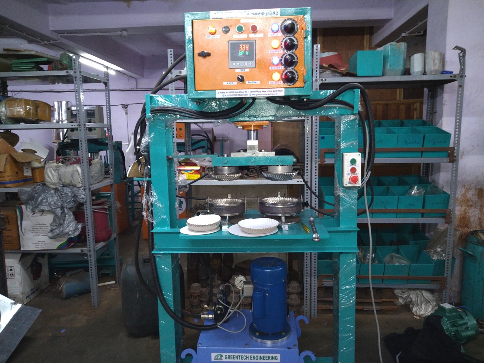 Die Paper Plate Making Machine - Gt-p10 Model, 4-15 Die Size, 1900-2700 Pcs/hr Production | One Year Warranty On Motor And Programmable Timer