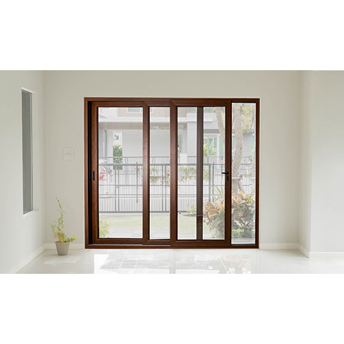 Upvc Sliding Doors - Color: Wooden Brown